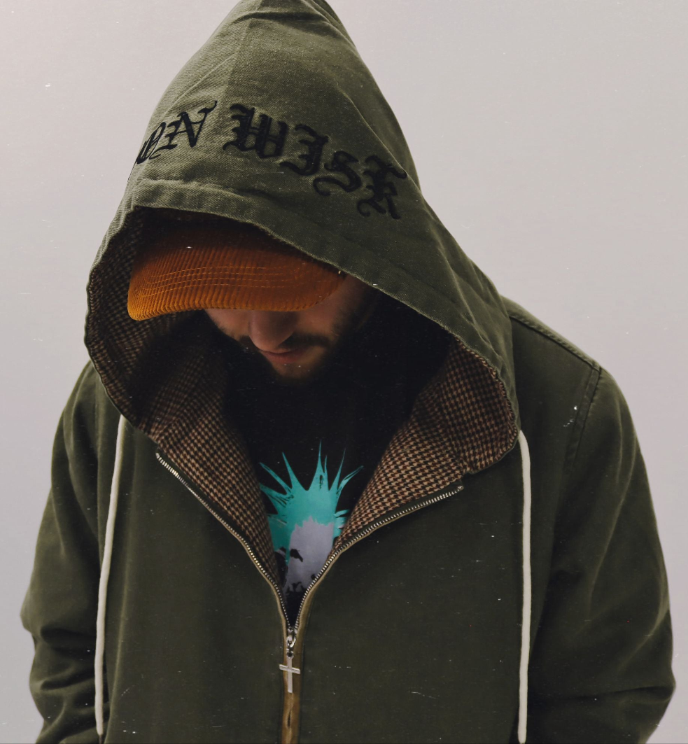 Guard Your Heart Hooded Denim Jacket