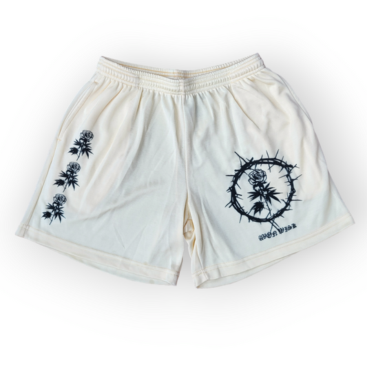 Wolflower Poly Pique Mesh Shorts (Eggshell)