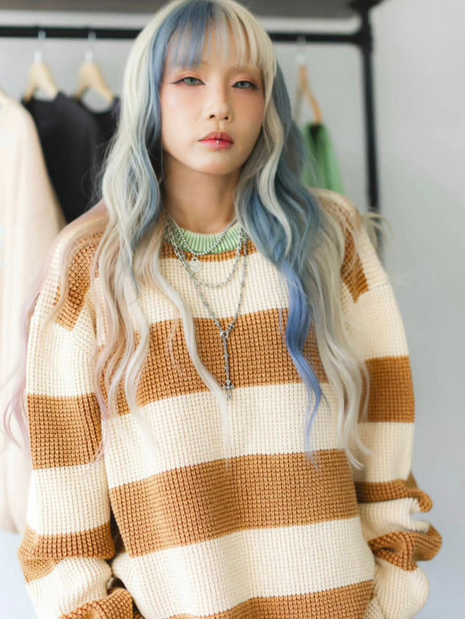 Teen Spirit V2 Vintage Style Waffle Knit Sweater