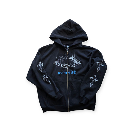 Crown Zip-Up Hooded Sweatshirt