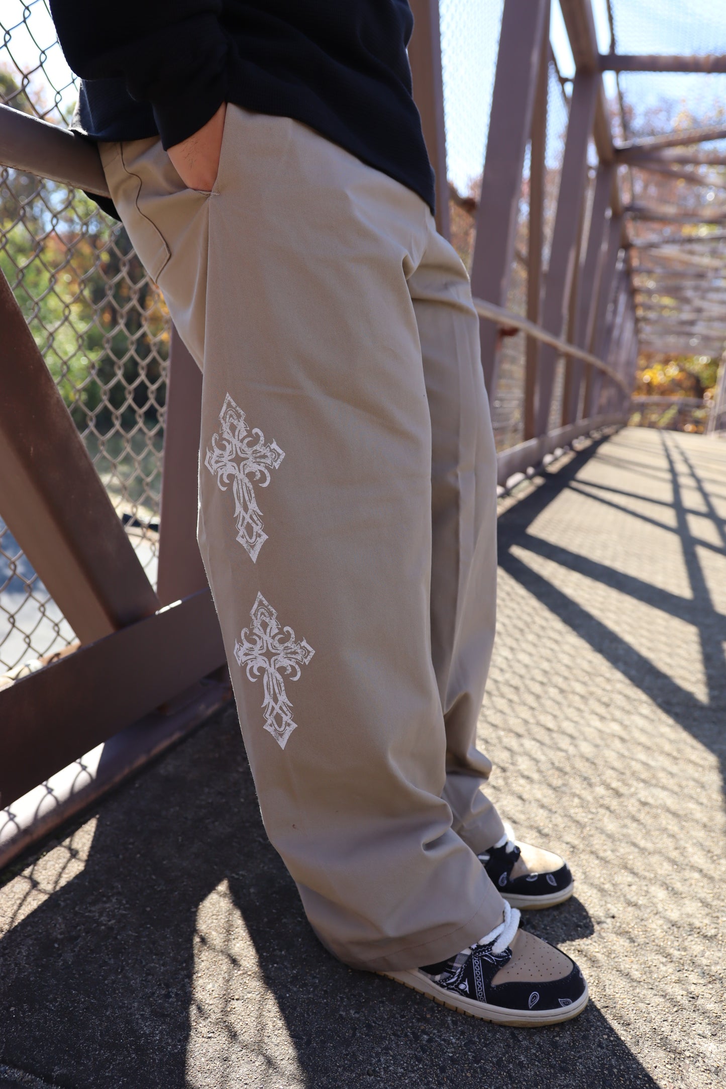 Salvation Wide Leg Khaki Pants